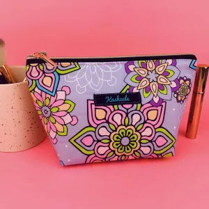 Mandala Magnifica Mauve Medium Cosmetic Bag. Exclusive Design.