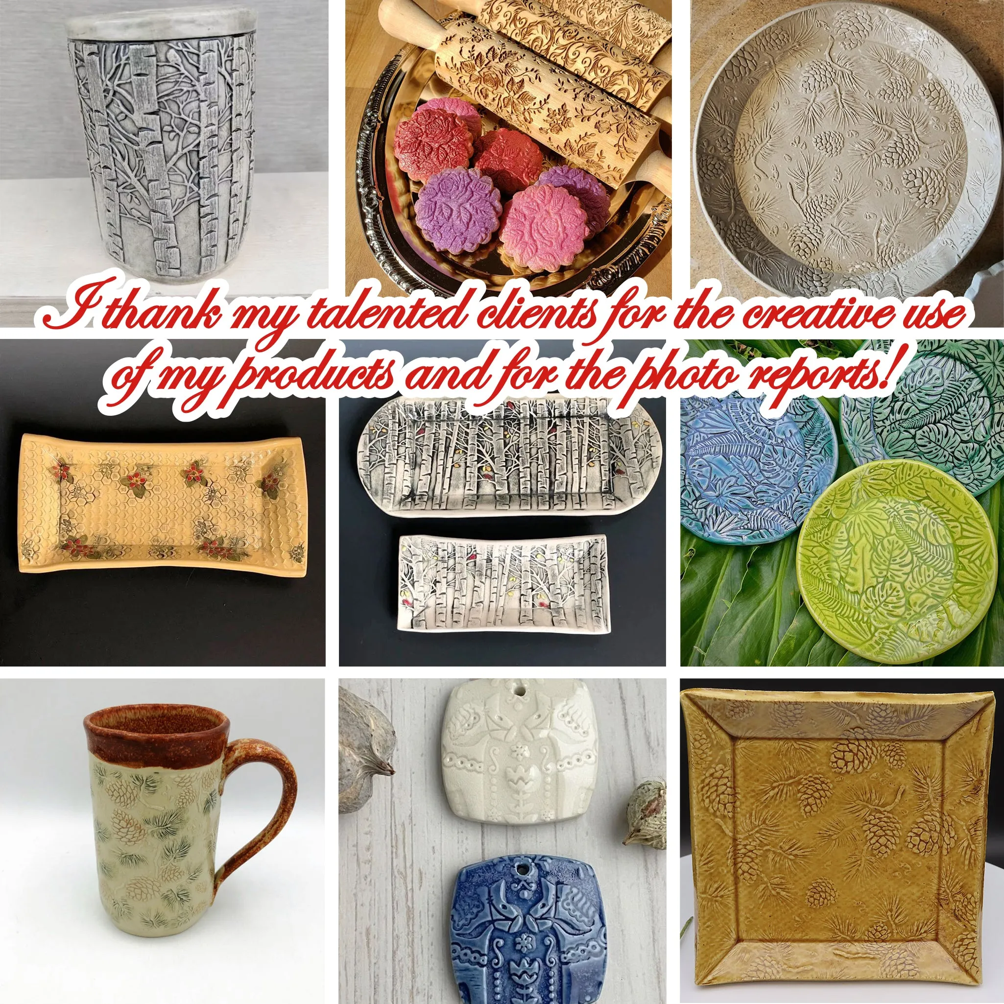 Marine Embossed Rolling Pin, Clay Stamp, Pottery Roller,Christmas Gift,Textured Cookie