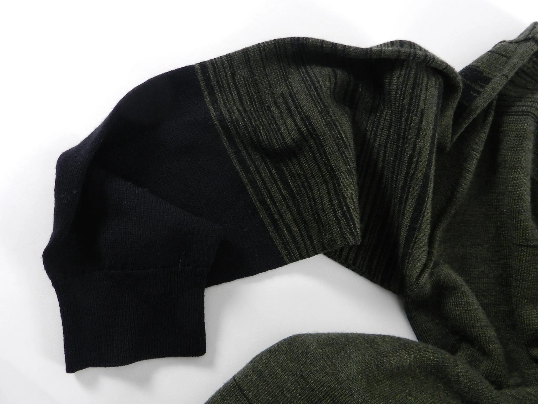 Marni Dark Green Knit Colour Block Pullover Sweater - S