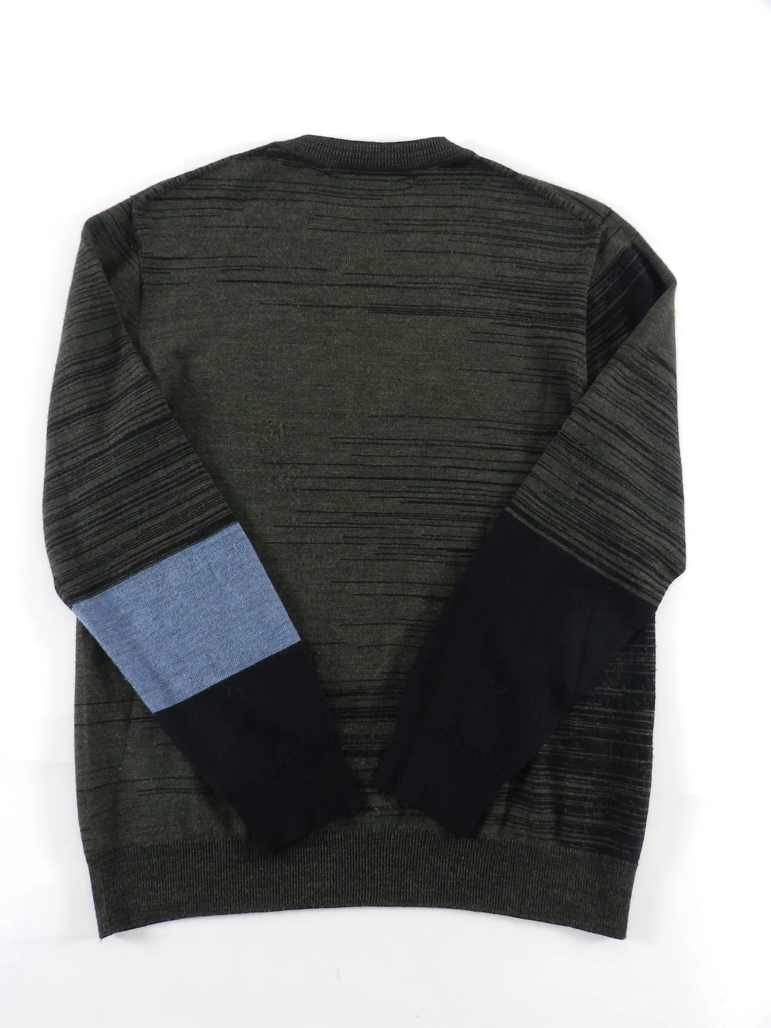 Marni Dark Green Knit Colour Block Pullover Sweater - S