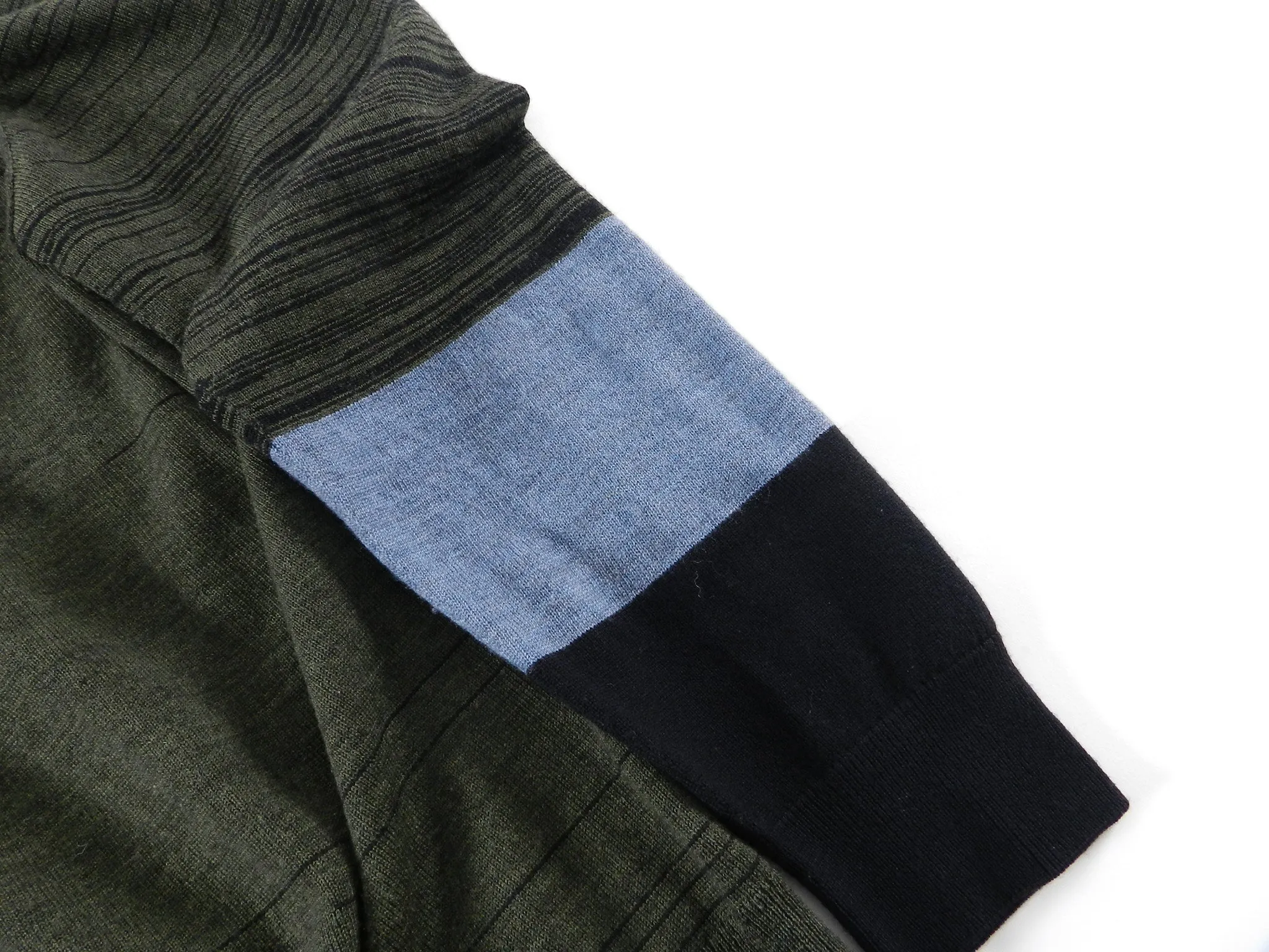 Marni Dark Green Knit Colour Block Pullover Sweater - S