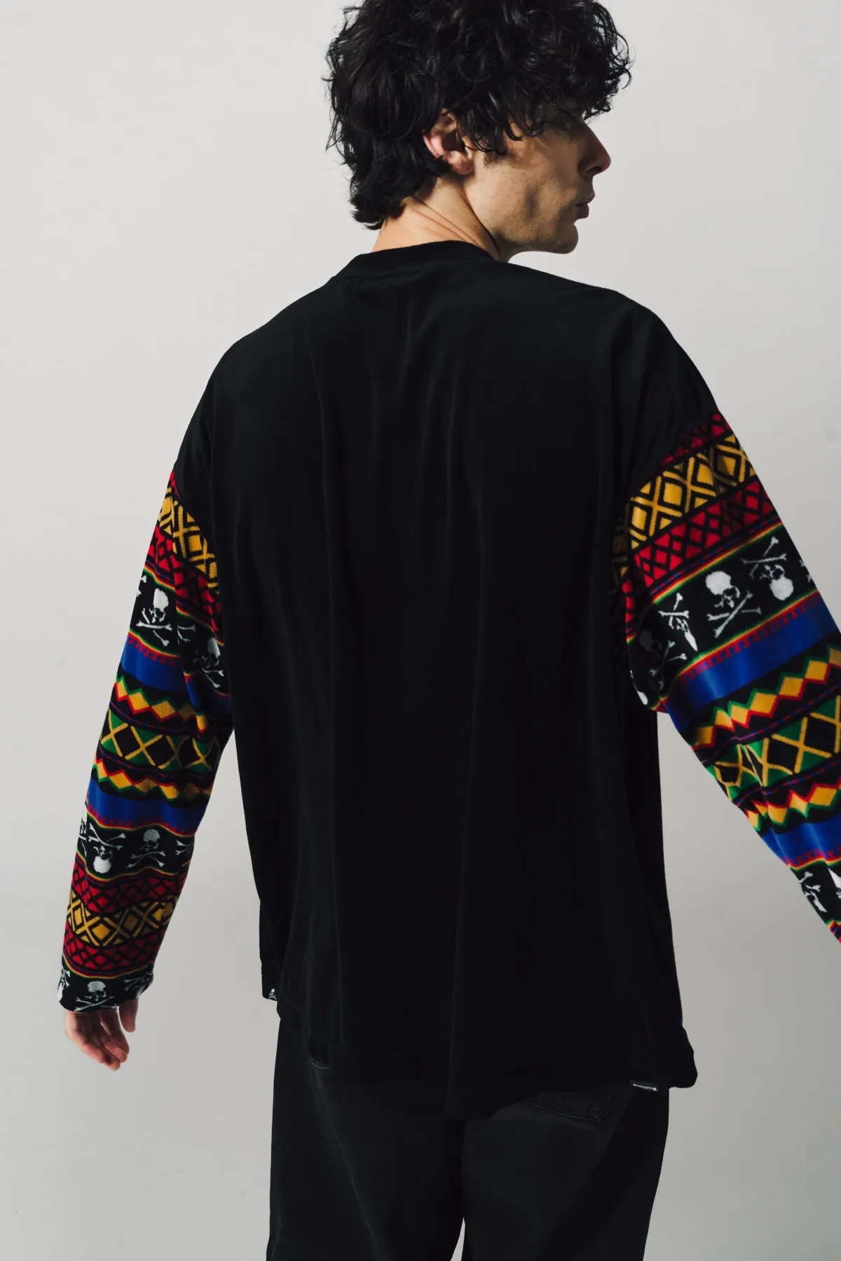 MASTERMIND | SWITCHED VELOUR LONG SLEEVE TEE