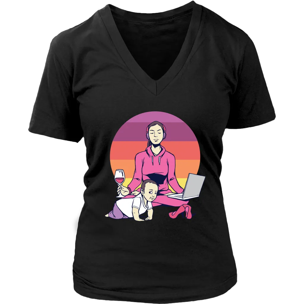 Meditation T-shirt, Funny Meditation T-shirt, Yoga T-shirt, Mom Meditation T-shirt,