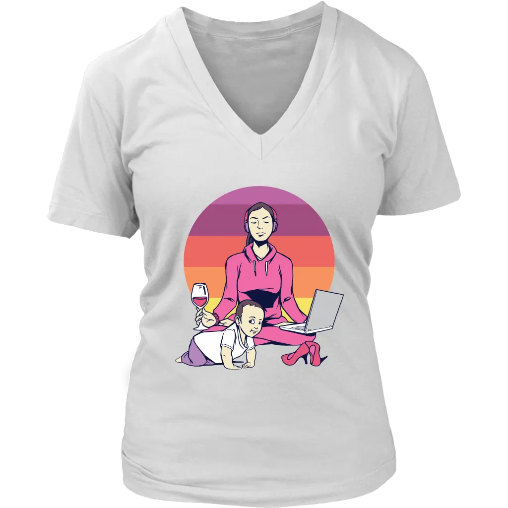 Meditation T-shirt, Funny Meditation T-shirt, Yoga T-shirt, Mom Meditation T-shirt,