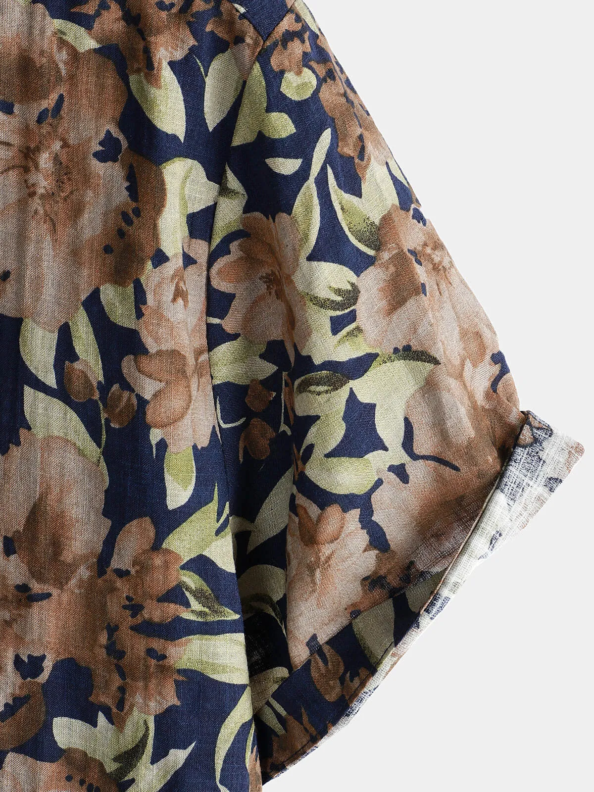 Men's Vintage Holiday Hawaiian Floral Button Up Short Sleeve Shirt