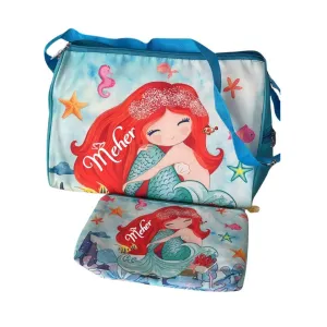 Mermaid theme Swimming Bag with Wet Pouch