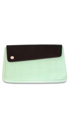 Moraltive Laptop Sleeves - Mint Green & Brown