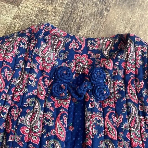 Nadia Vintage Quilted Jacket Cardigan  in Navy Size Small