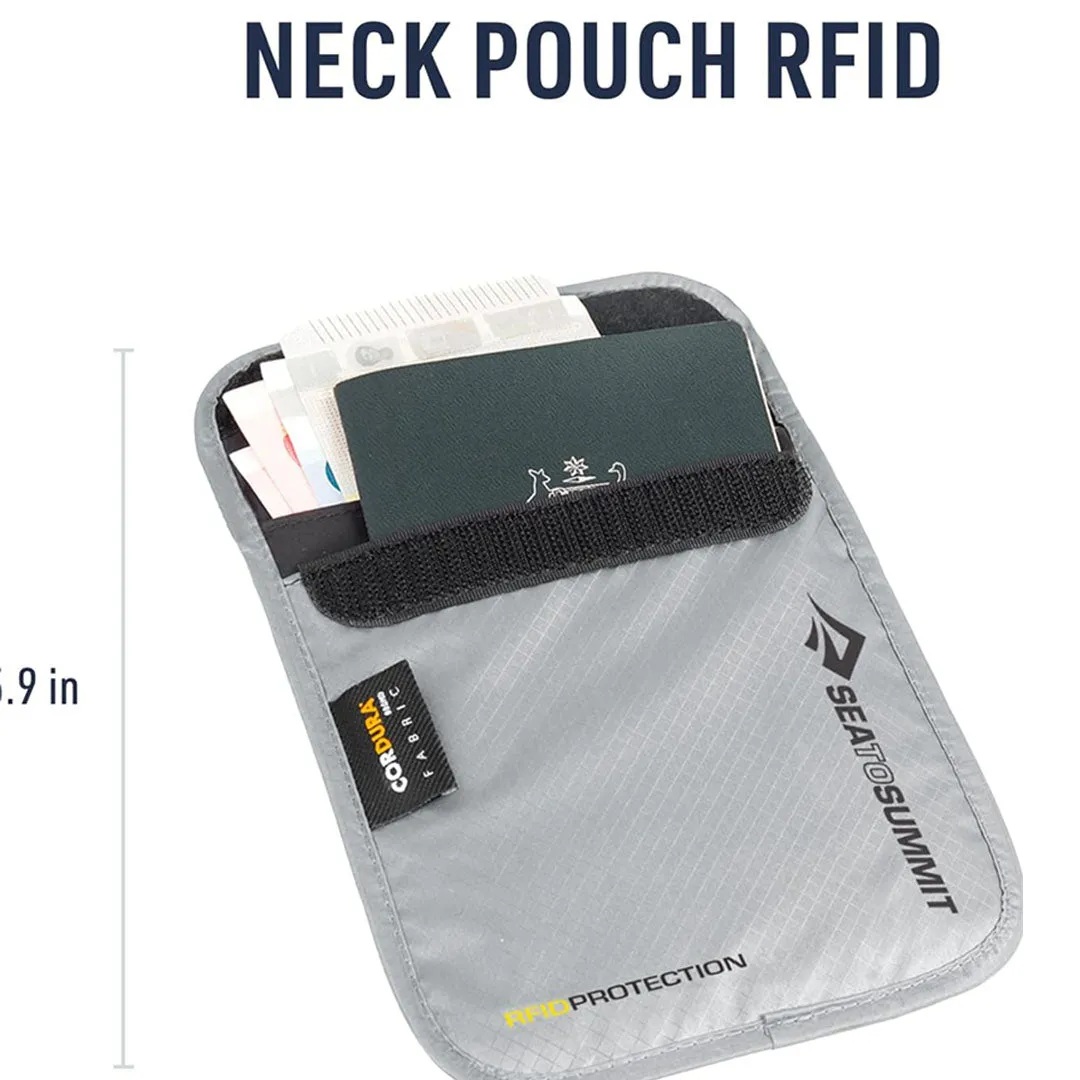 Neck Pouch with RFID - High Rise Grey