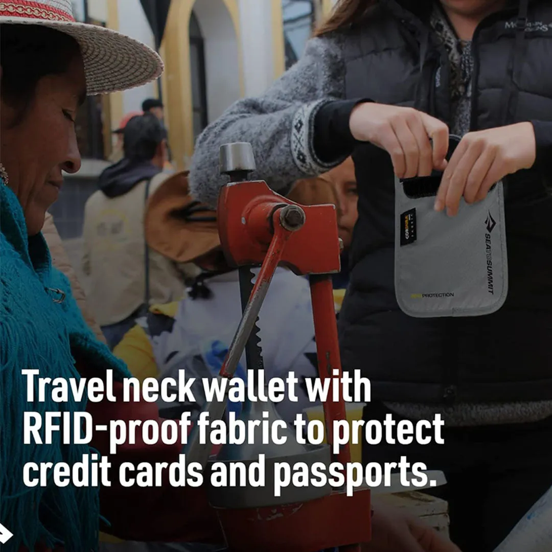 Neck Pouch with RFID - High Rise Grey