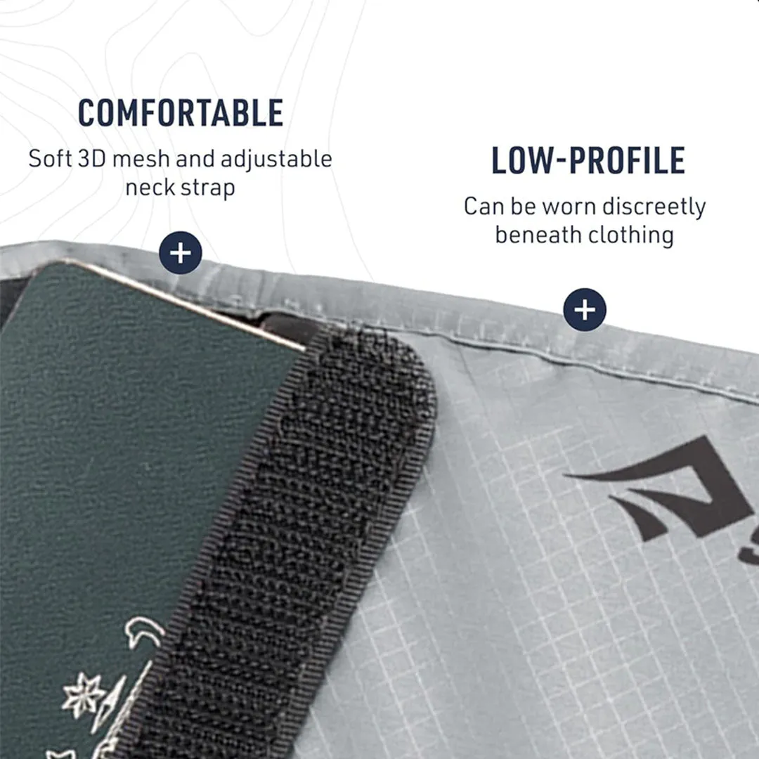 Neck Pouch with RFID - High Rise Grey