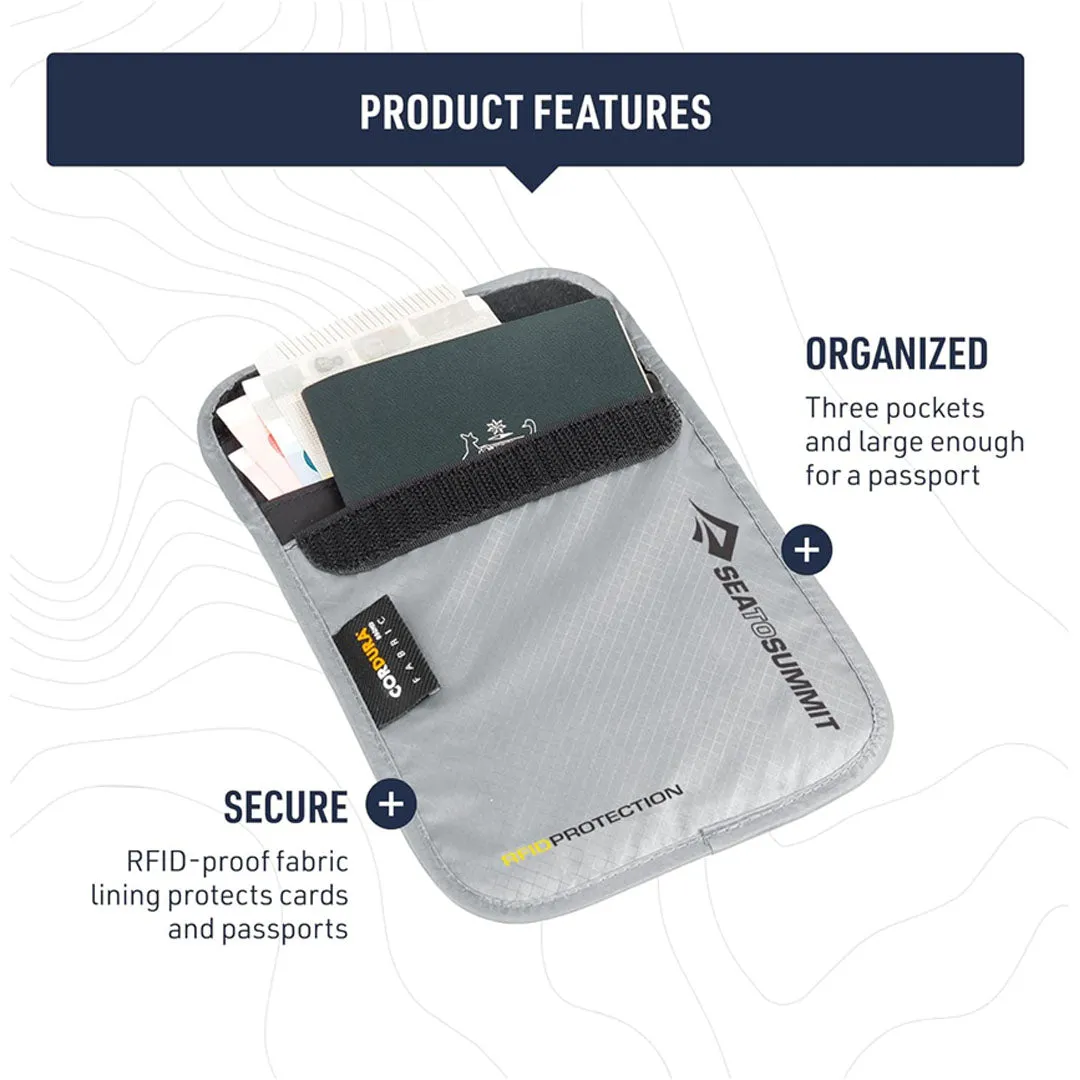 Neck Pouch with RFID - High Rise Grey