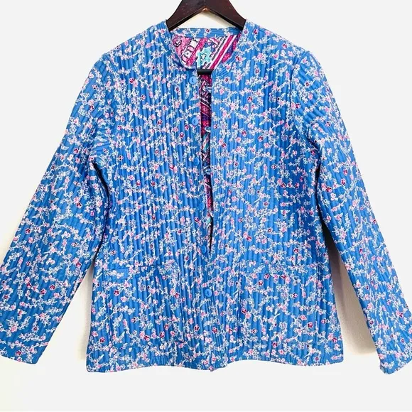 NEW Appleseed’s Reversible Floral Paisley Quilted Patchwork Jacket Petite M