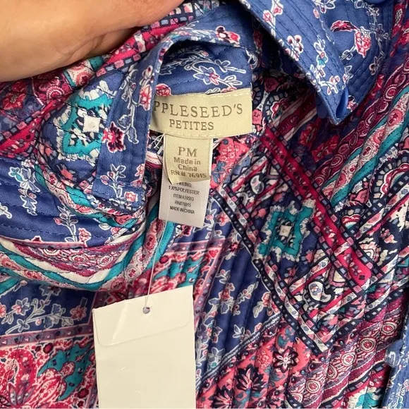 NEW Appleseed’s Reversible Floral Paisley Quilted Patchwork Jacket Petite M