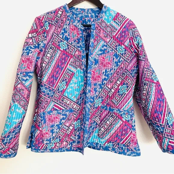 NEW Appleseed’s Reversible Floral Paisley Quilted Patchwork Jacket Petite M