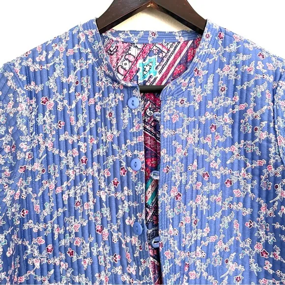 NEW Appleseed’s Reversible Floral Paisley Quilted Patchwork Jacket Petite M