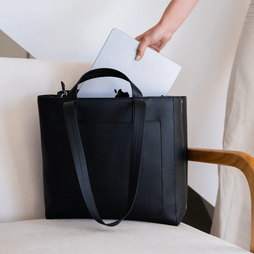 NEW Ida Tote   Work Bag Organiser (Vegan) Black