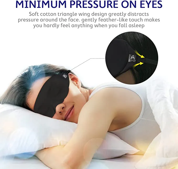 New in package! Mavogel Cotton Sleep Eye Mask - Updated Design Light Blocking Sleep Mask, Soft and Comfortable Night Eye Mask for Men Women, Includes Travel Pouch, Black