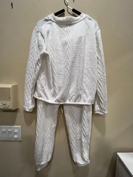 NEW Size S Splendid Ellie Cable Knit Two Piece PJ Set in Ivory REVOLVE MSRP $78