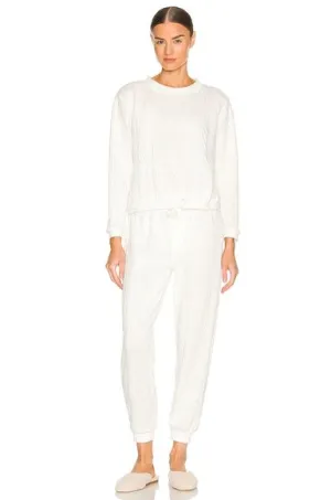 NEW Size S Splendid Ellie Cable Knit Two Piece PJ Set in Ivory REVOLVE MSRP $78