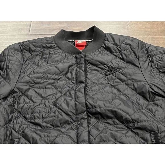 NEW Women's Small NIKE Sportswear Quilted Primaloft Jacket Coat Black 854747-010