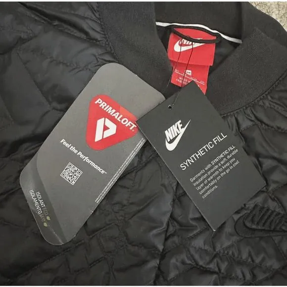 NEW Women's Small NIKE Sportswear Quilted Primaloft Jacket Coat Black 854747-010