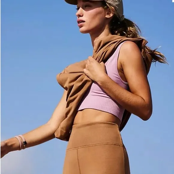 NWOT FREE PEOPLE Hot Shot Micro Set - Camel