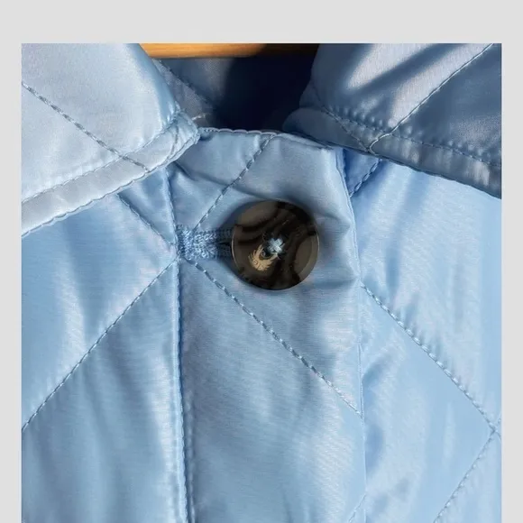 NWT Calvin Klein Barn Coat Quilted Jacket Powder Blue Button Front Unisex Large