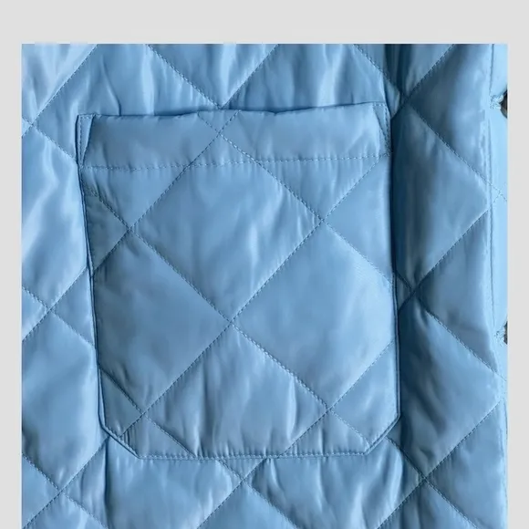 NWT Calvin Klein Barn Coat Quilted Jacket Powder Blue Button Front Unisex Large