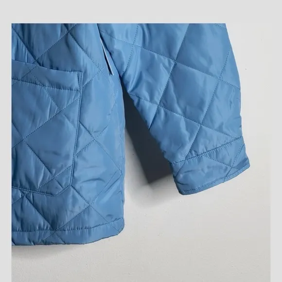 NWT Calvin Klein Barn Coat Quilted Jacket Powder Blue Button Front Unisex Large