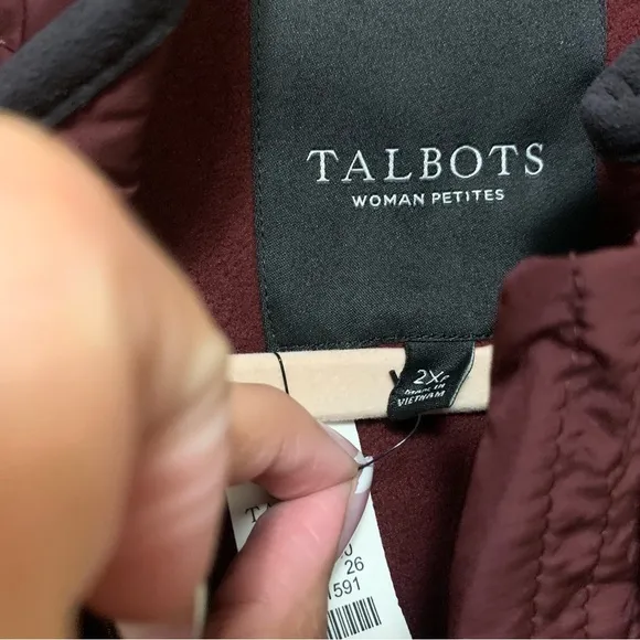 NWT Talbots Quilted Fleece Interior Vest Size 2X Petite