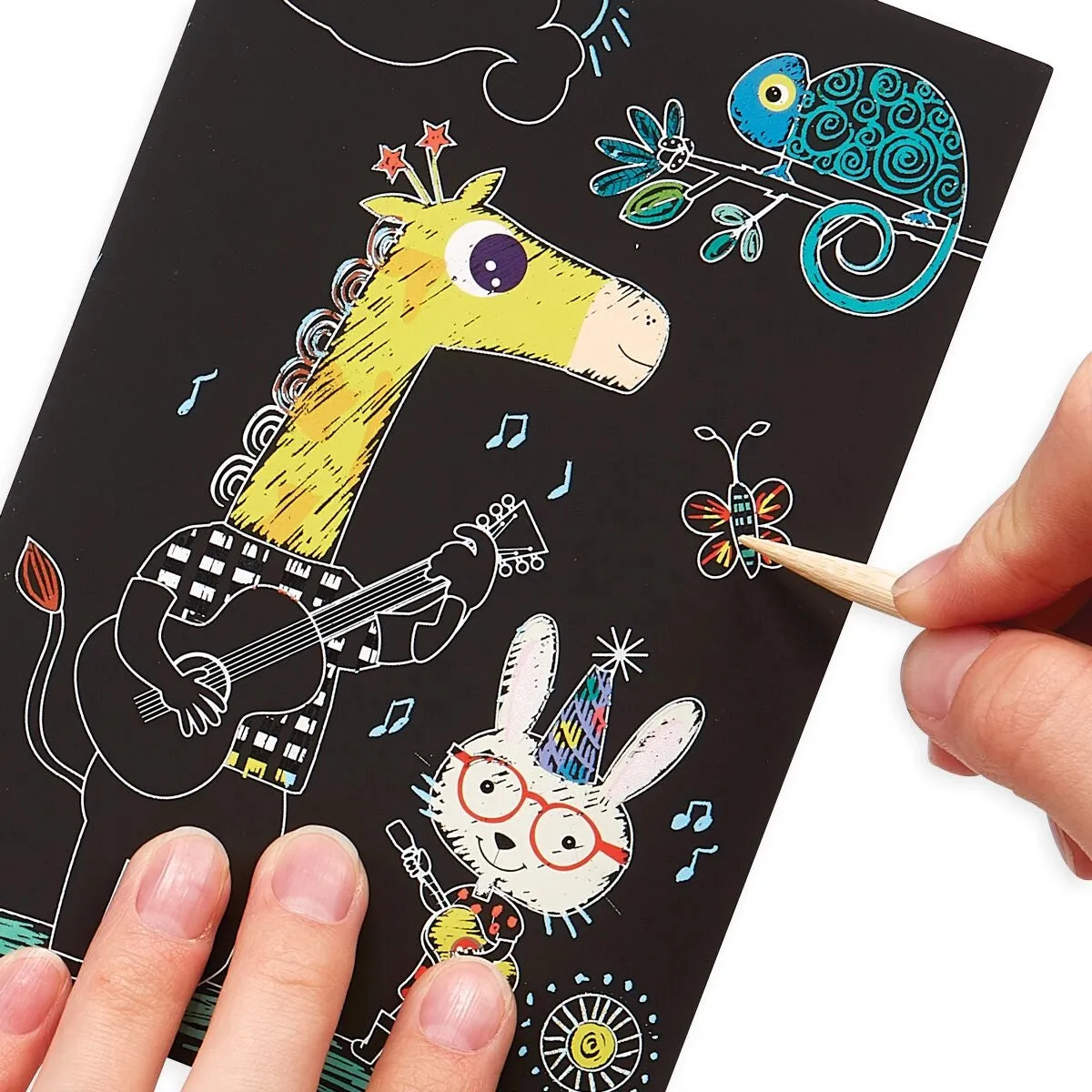 Ooly Safari Party Mini Scratch & Scribble Art Kit
