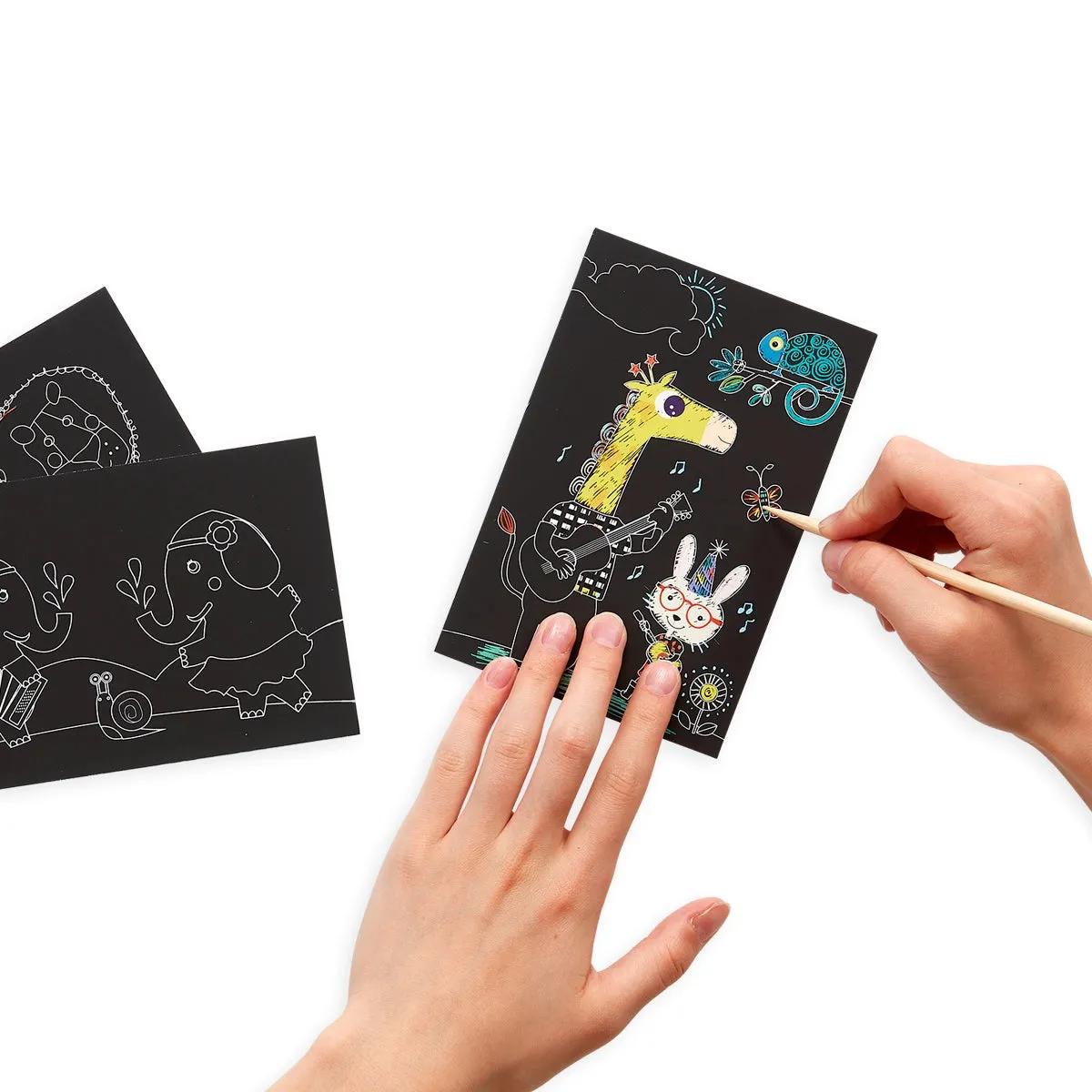 Ooly Safari Party Mini Scratch & Scribble Art Kit