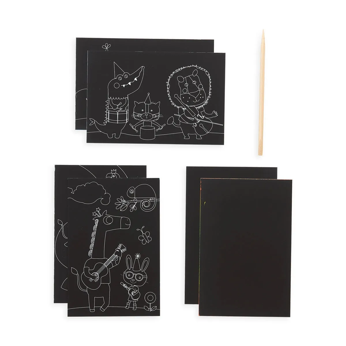 Ooly Safari Party Mini Scratch & Scribble Art Kit
