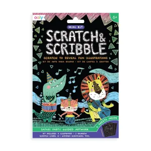 Ooly Safari Party Mini Scratch & Scribble Art Kit