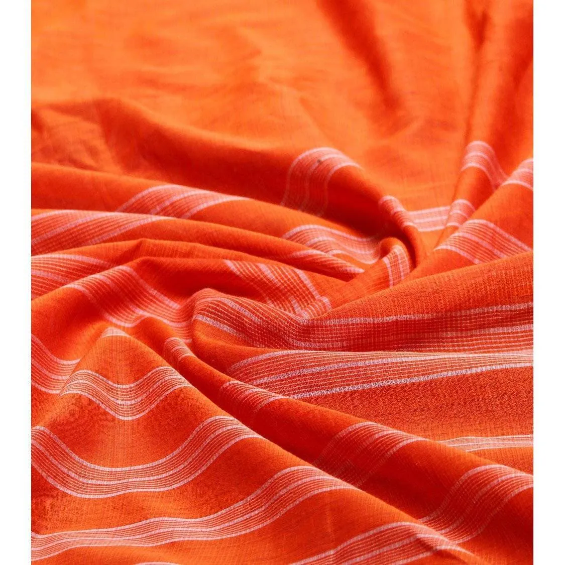 Orange Mangalgiri Cotton Saree
