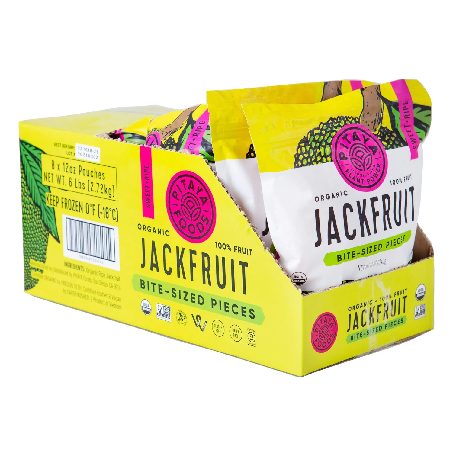 Organic Ripe Jackfruit Bite-Sized Pieces 8 X 12oz Bags - Retail