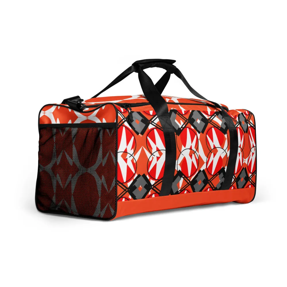 Origen Destination |On-Arrival Point of Origen Symbol-inspired Orange Duffle bag
