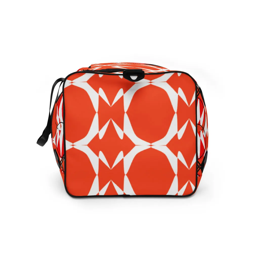 Origen Destination |On-Arrival Point of Origen Symbol-inspired Orange Duffle bag