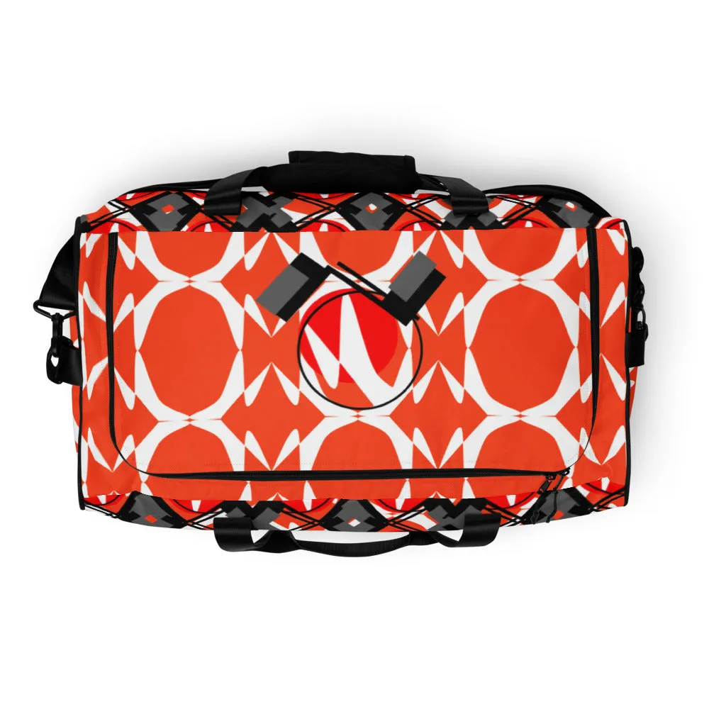 Origen Destination |On-Arrival Point of Origen Symbol-inspired Orange Duffle bag