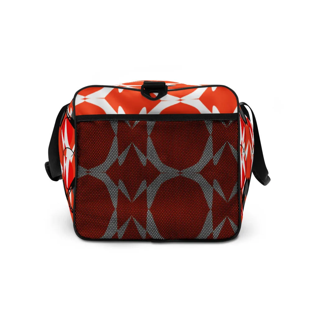 Origen Destination |On-Arrival Point of Origen Symbol-inspired Orange Duffle bag