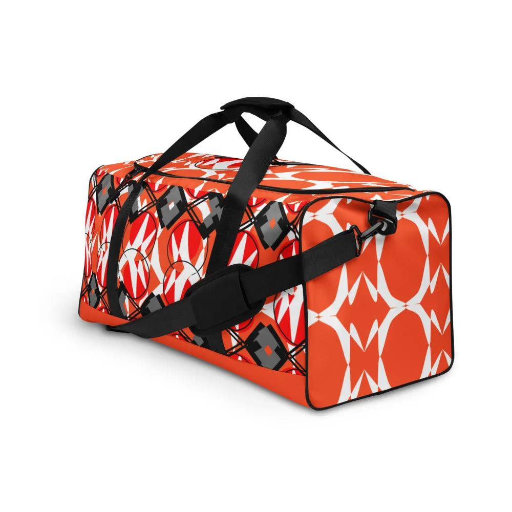Origen Destination |On-Arrival Point of Origen Symbol-inspired Orange Duffle bag