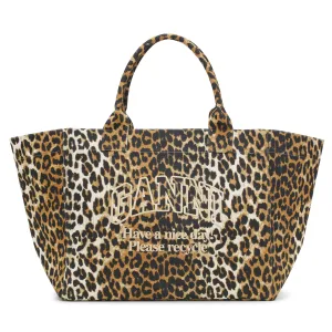OVERSIZED CANVAS TOTE BAG | LEOPARD