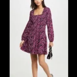Parker | Tiara Purple Smocked along Sleeve Floral Dress