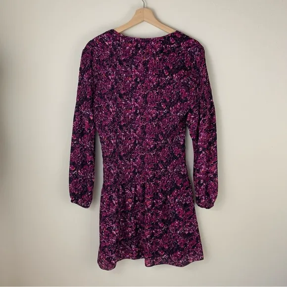 Parker | Tiara Purple Smocked along Sleeve Floral Dress