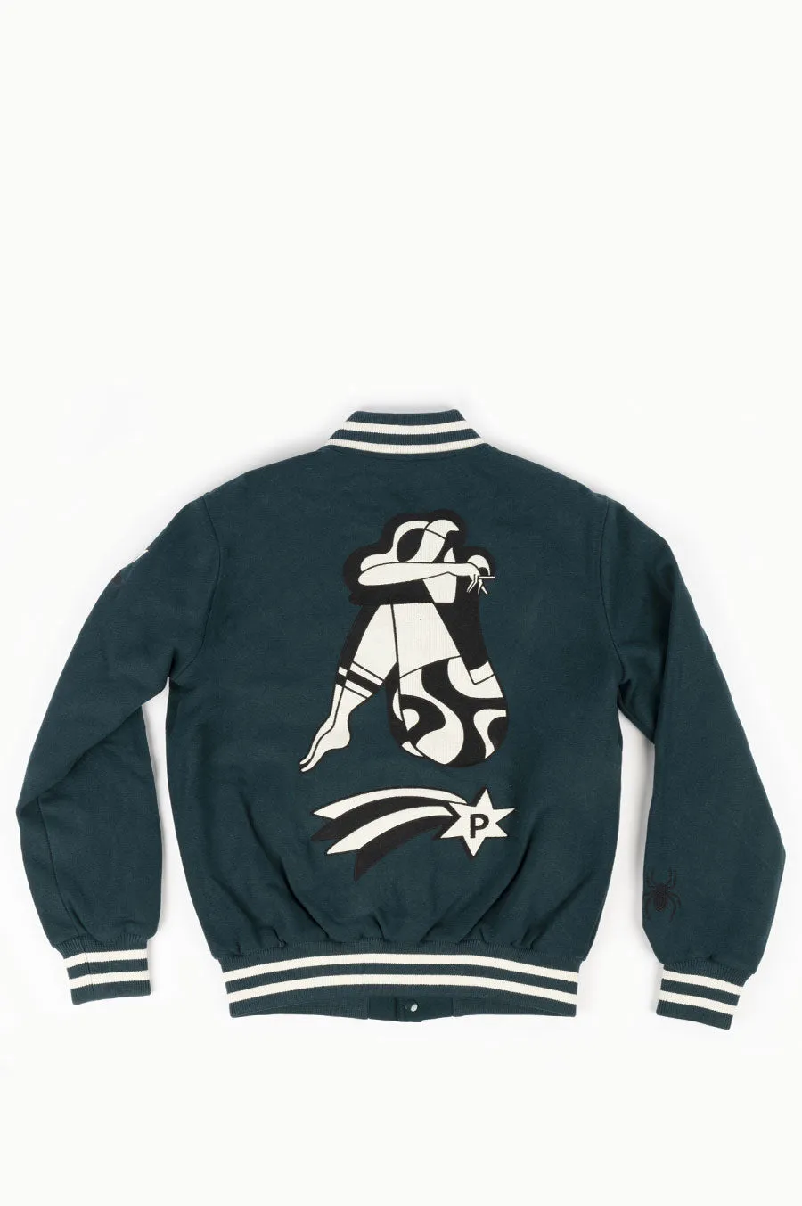 PARRA CLOUD VARSITY JACKET PINE GREEN