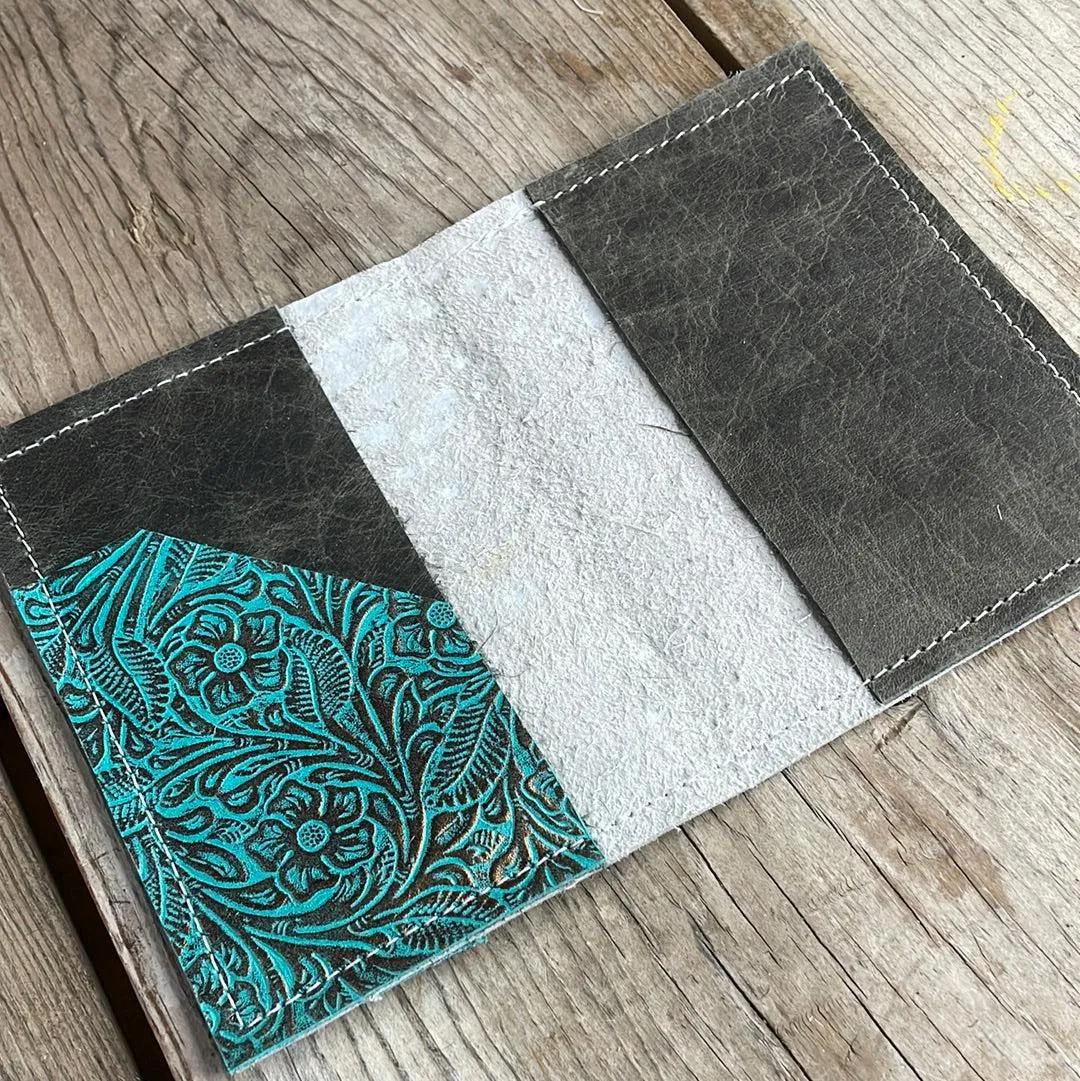 Passport Cover - Silver Acid w/ Turquoise Wildflower