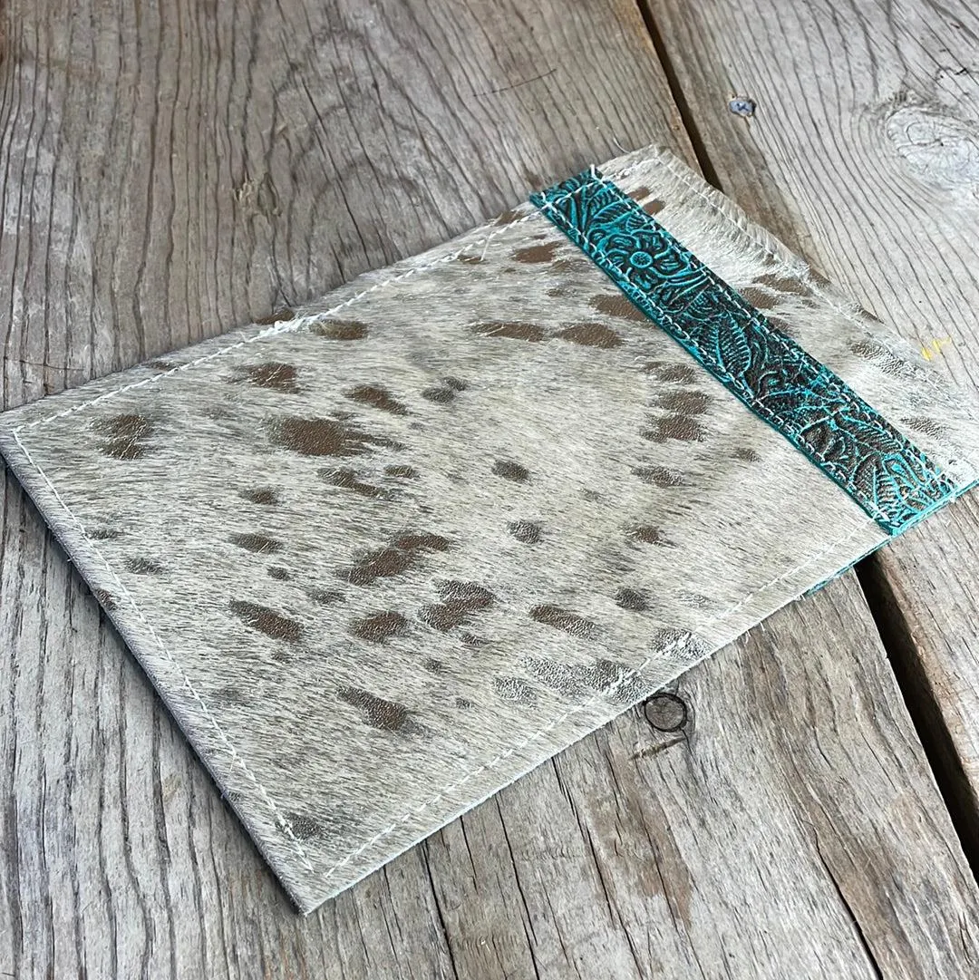 Passport Cover - Silver Acid w/ Turquoise Wildflower
