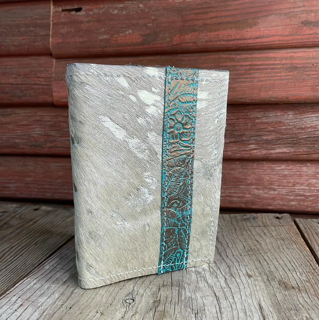 Passport Cover - Silver Acid w/ Turquoise Wildflower