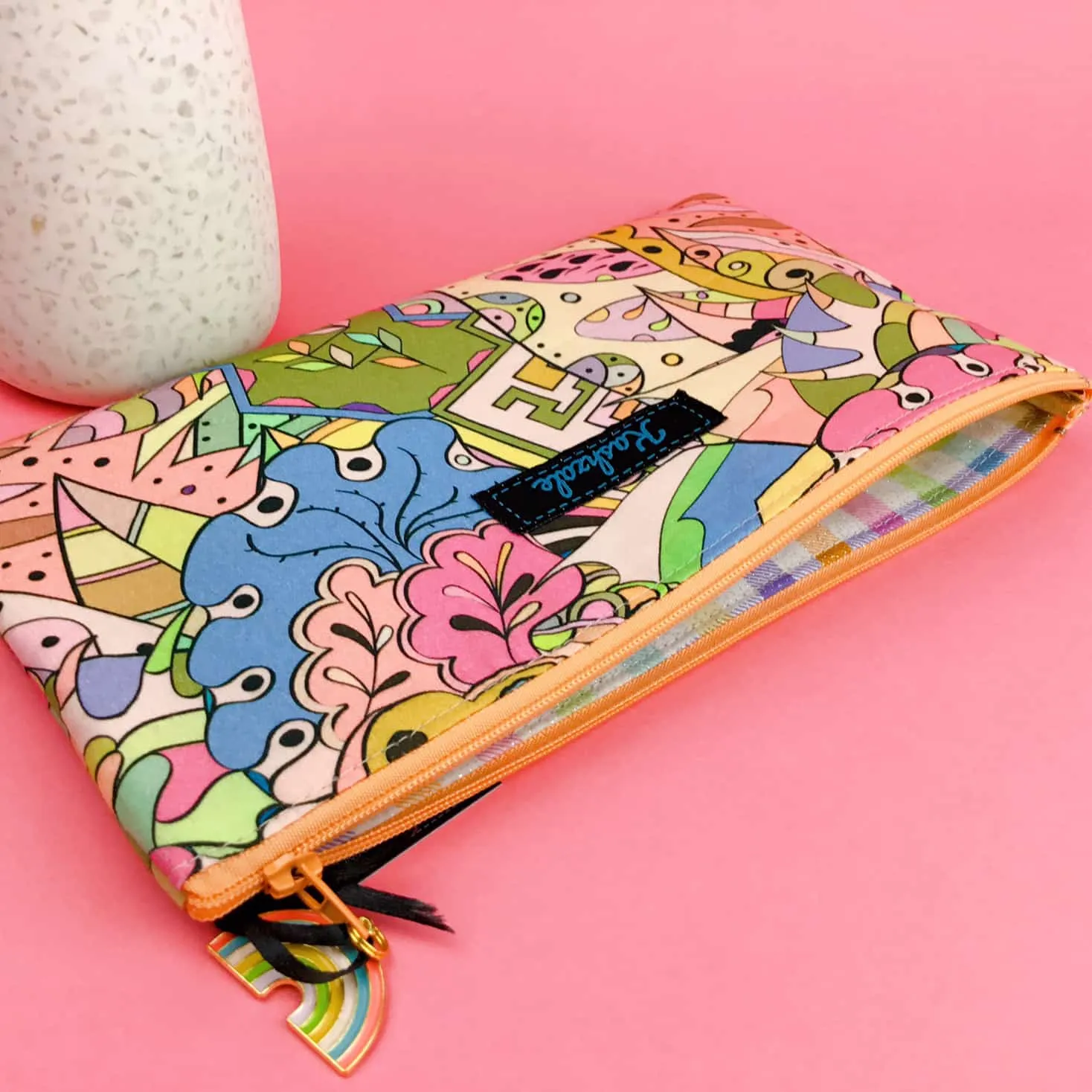 Pastel Abstract Zipper Pouch, Travel Pouch.
